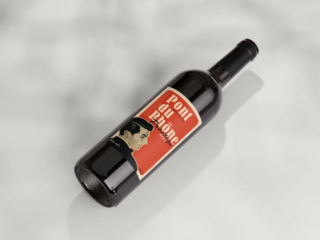 Bouteille de vin design graphique moderne